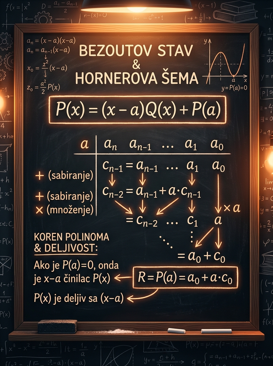 Bezoutov stav (Bezuova teorema) i Hornerova šema